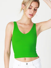 Ribbed V neck Crop