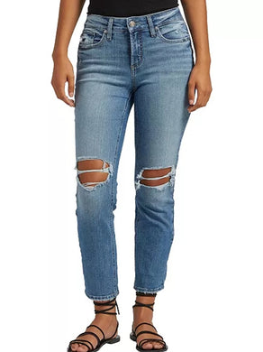 Suki Mid Rise Straight Crop Jeans